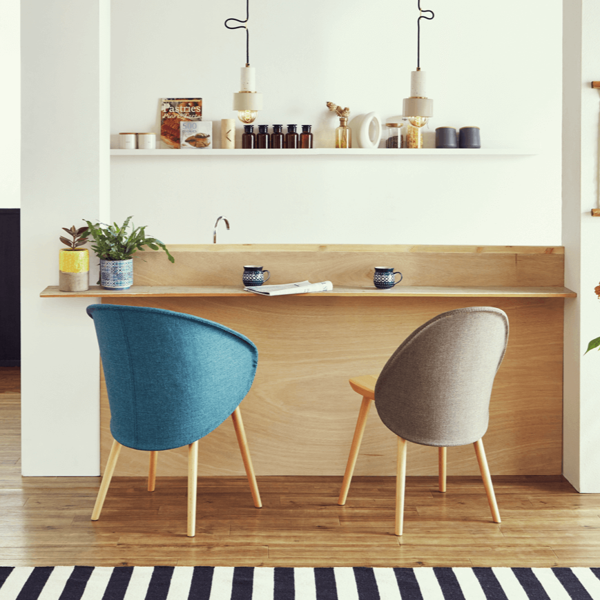 関家具　ビアンカチェア　ブルー　ダイニングチェア　背もたれ美カーブ　ビーチ材 Dining chair BIANCA｜ダイニングチェア ビアンカ｜ブルー – チェア